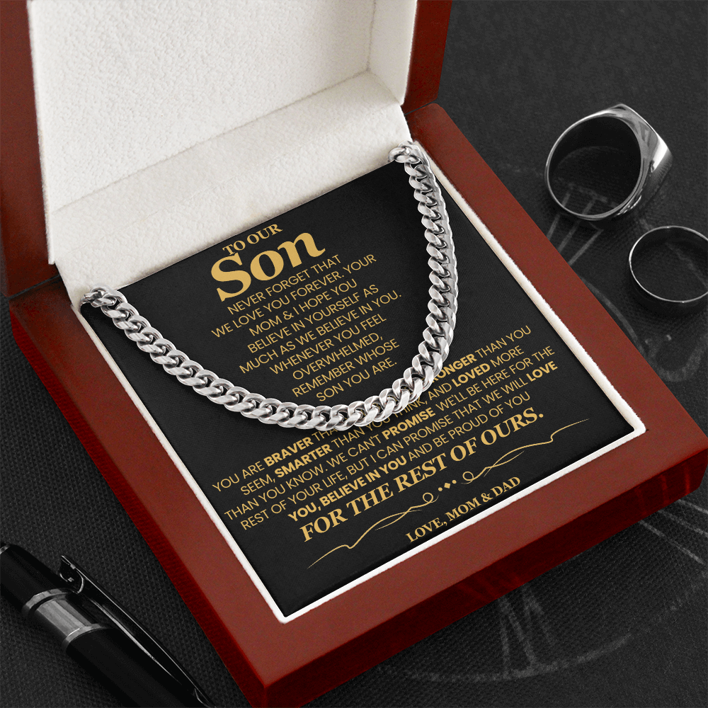 To Our Son For Years We've Watched You Grow - Cuban Link Chain Necklace!