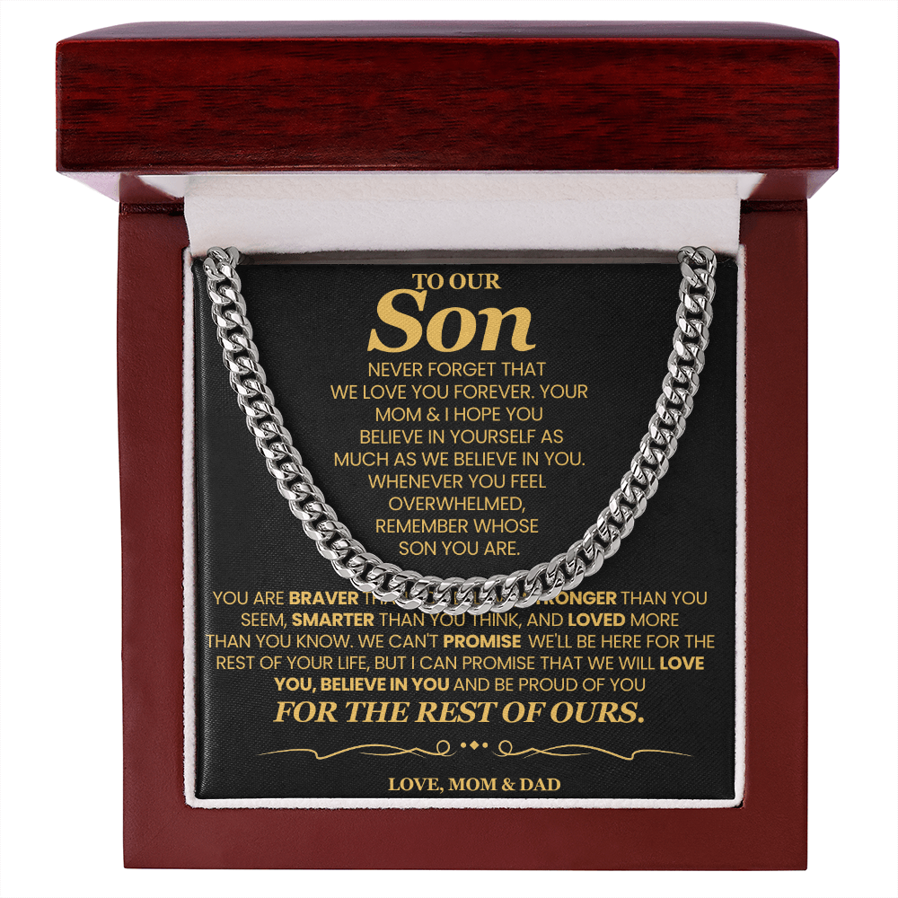 To Our Son For Years We've Watched You Grow - Cuban Link Chain Necklace!