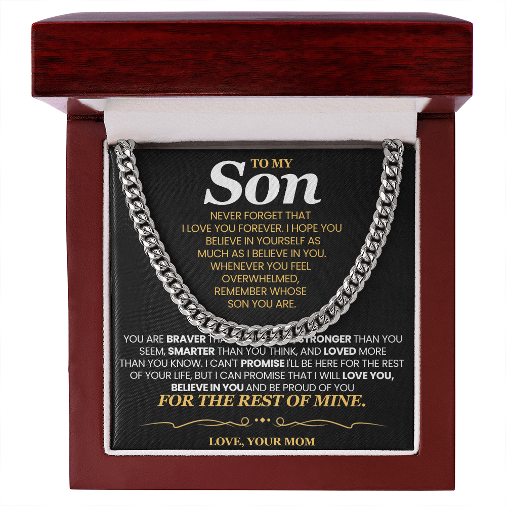 To My Son For Years I've Watched You Grow - Cuban Link Chain Necklace!- Mom