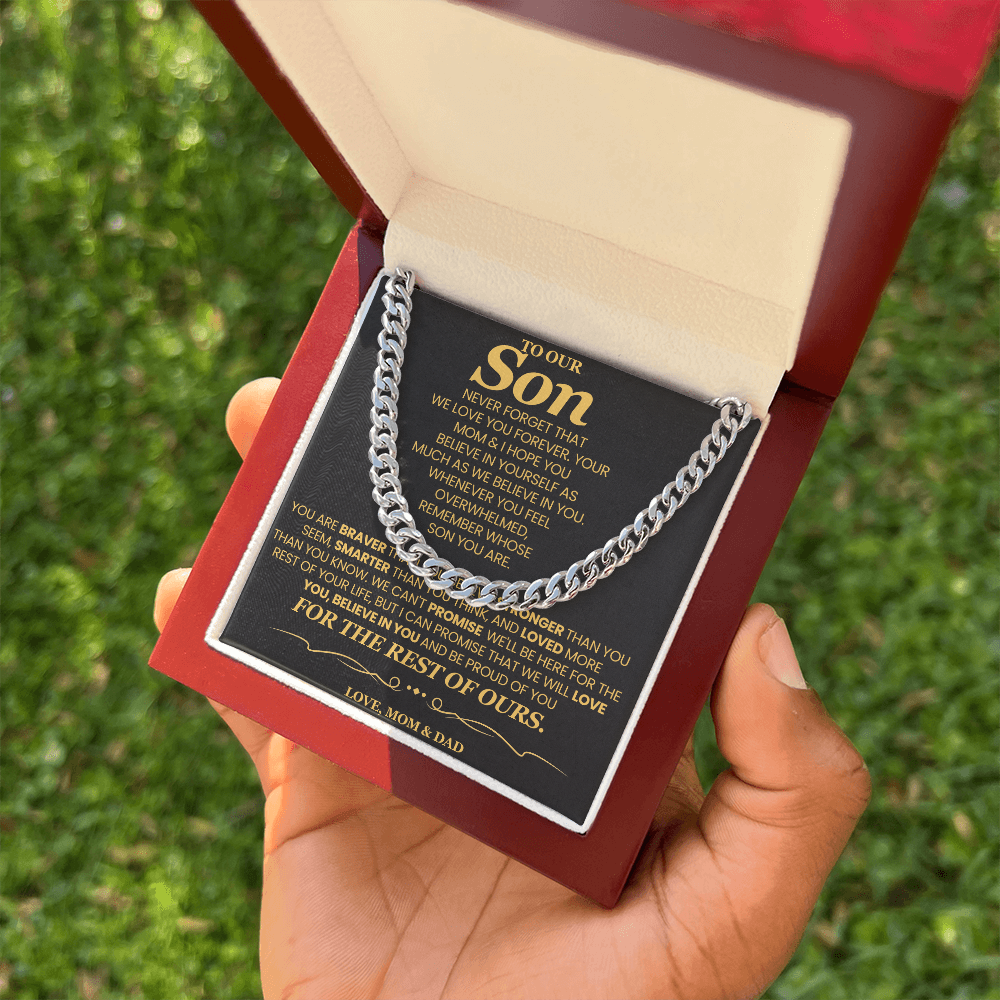 To Our Son For Years We've Watched You Grow - Cuban Link Chain Necklace!