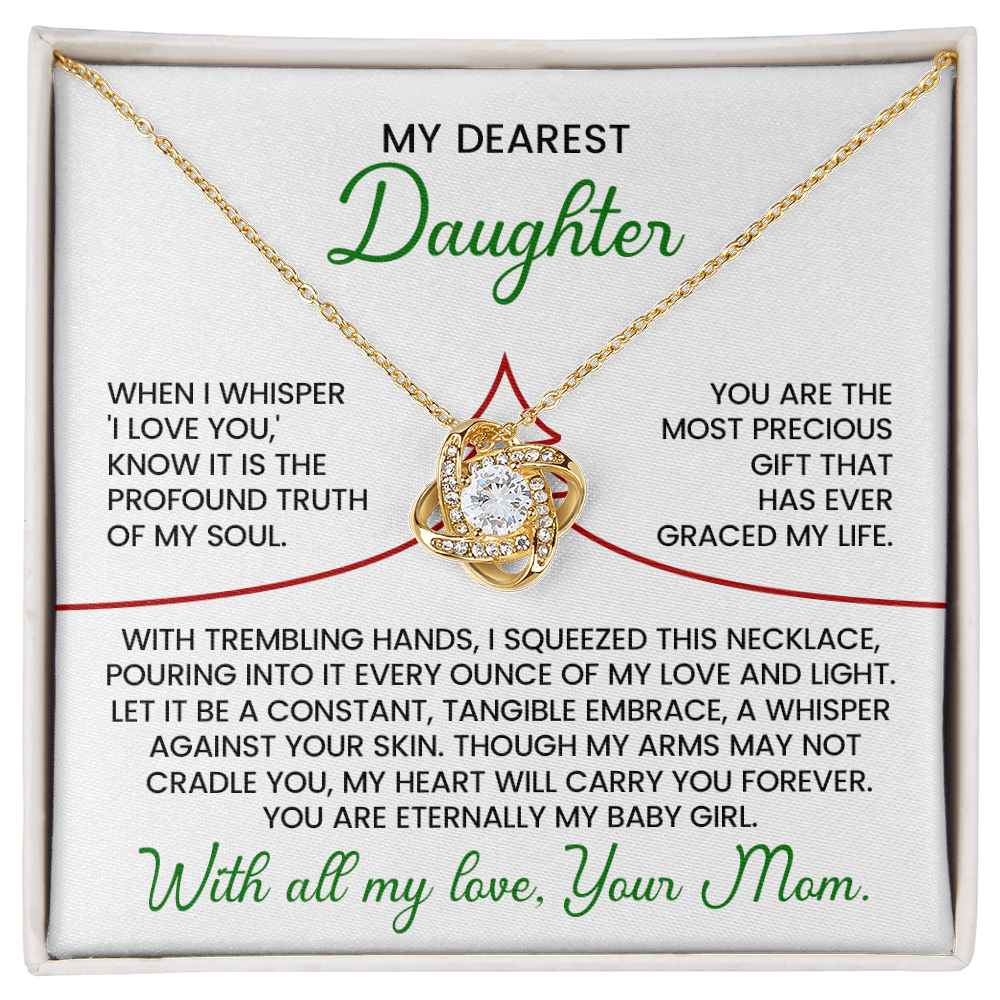 My Dearest Daughter – Heartfelt Love Knot Necklace from Mom