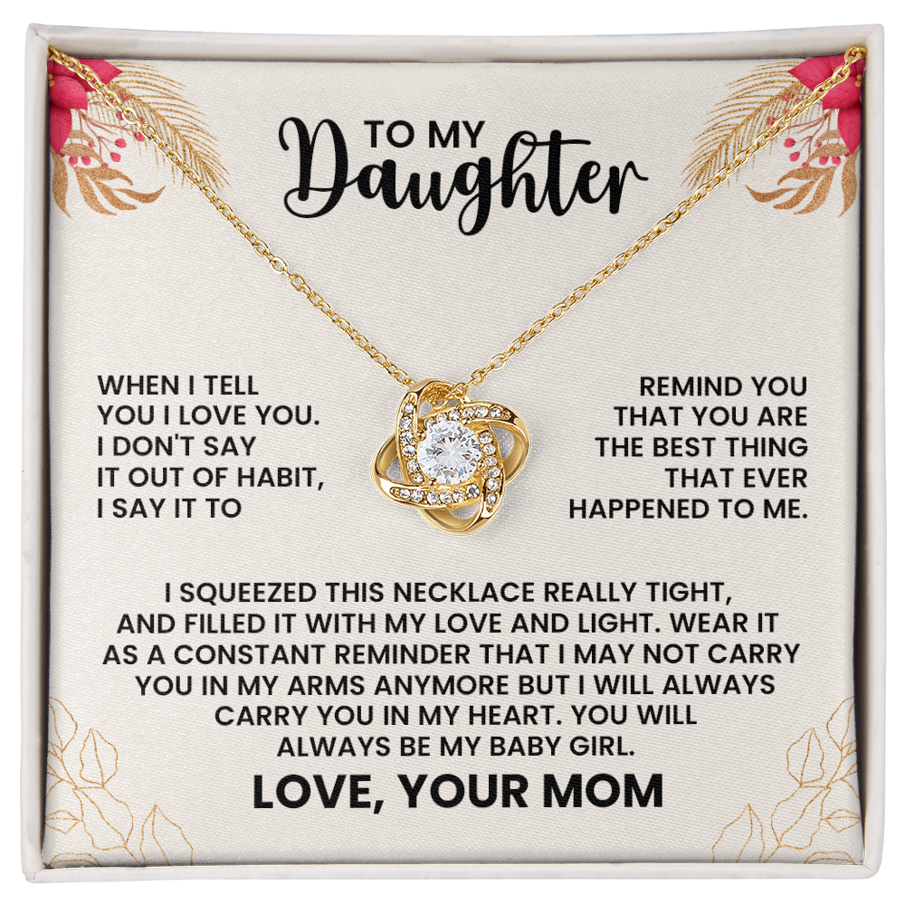 To My Daughter – Heartfelt Love Knot Necklace from Mom