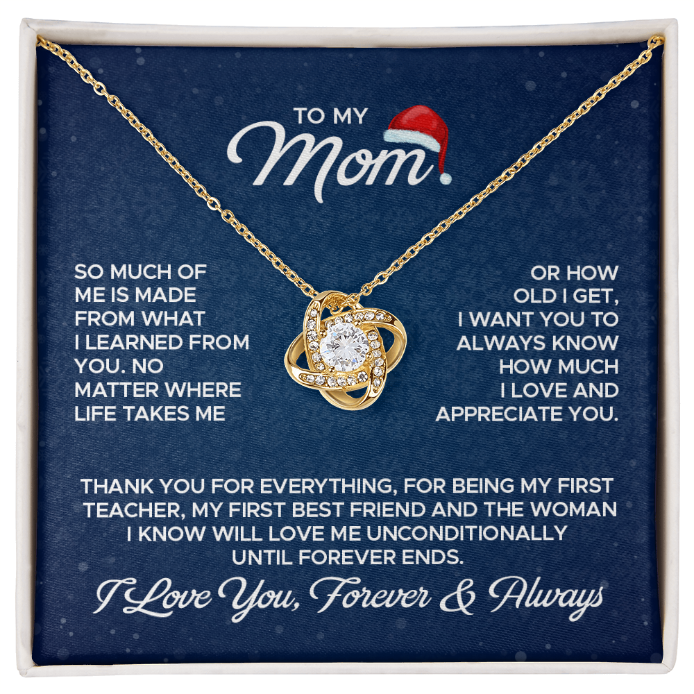 To My Mom – Forever Love Knot Necklace (Christmas Edition)