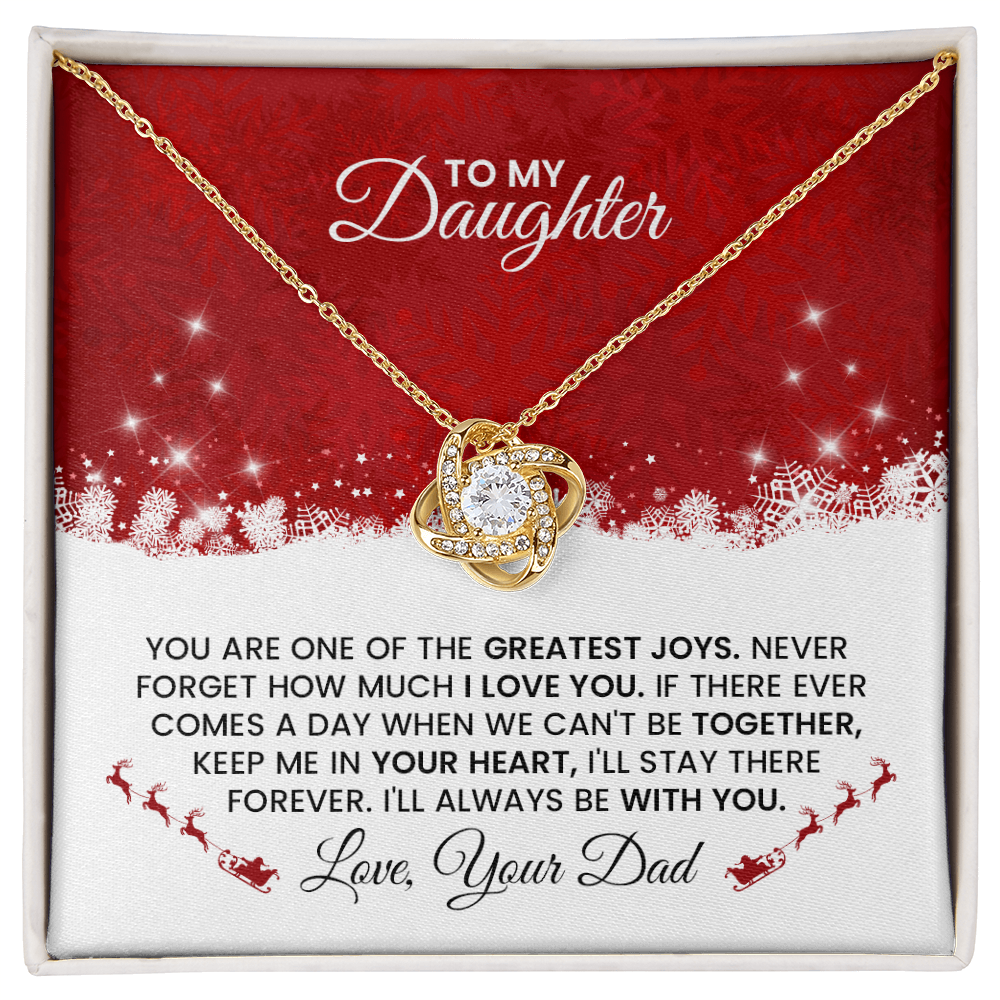 To My Daughter – Christmas Forever Love Knot Necklace from Dad (Christmas Edition)