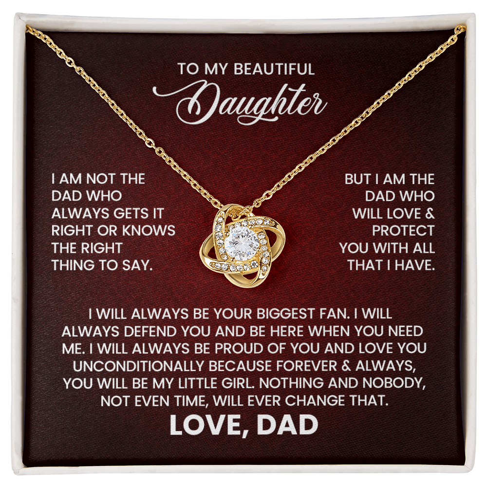 To My Beautiful Daughter – Love From Dad Knot Necklace