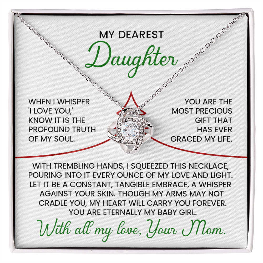 My Dearest Daughter – Heartfelt Love Knot Necklace from Mom