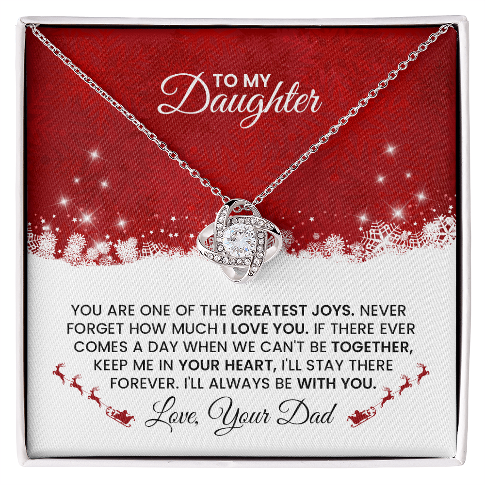 To My Daughter – Christmas Forever Love Knot Necklace from Dad (Christmas Edition)