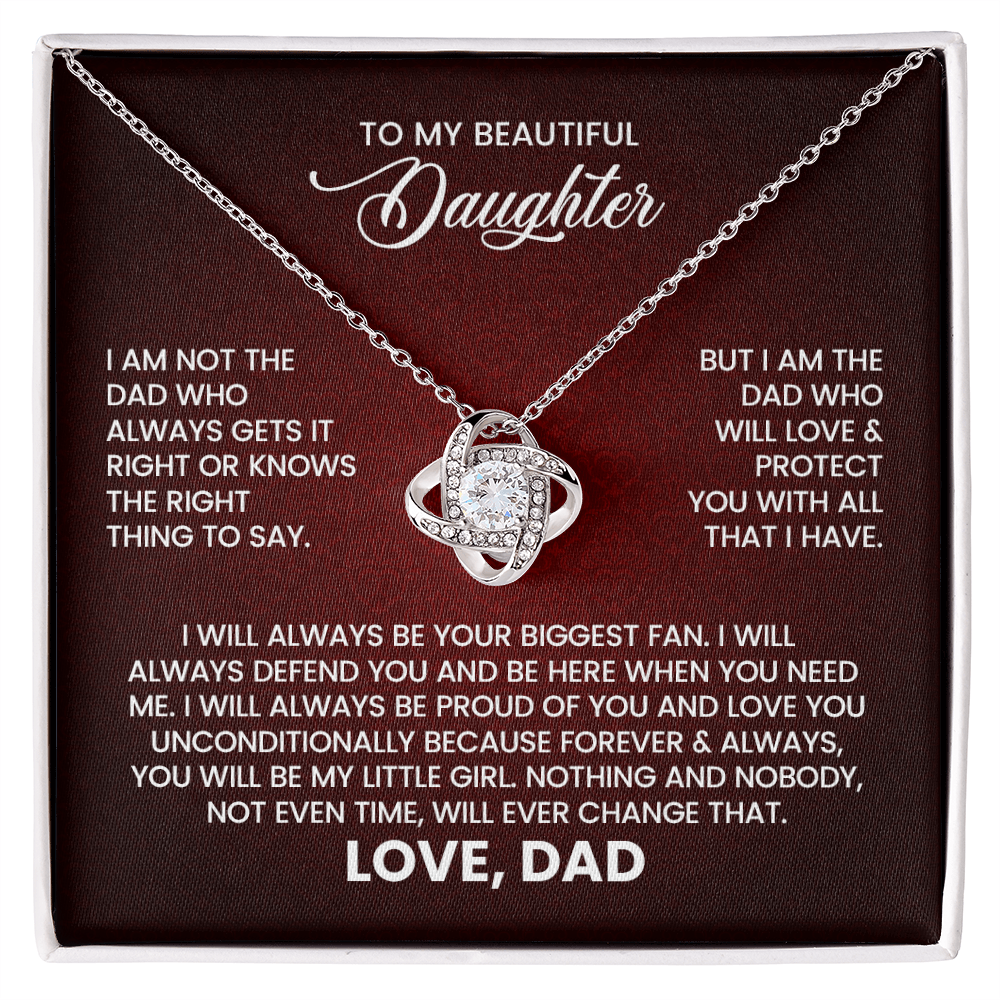 To My Beautiful Daughter – Love From Dad Knot Necklace