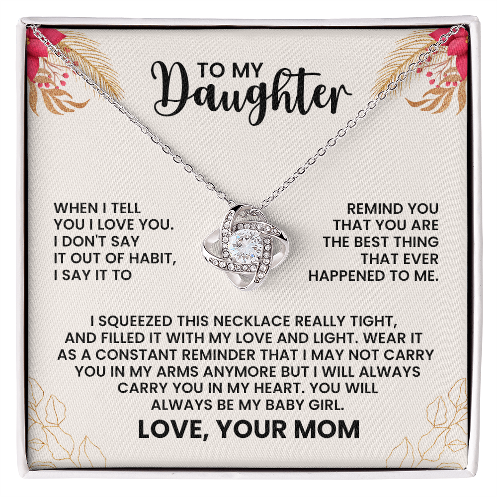 To My Daughter – Heartfelt Love Knot Necklace from Mom