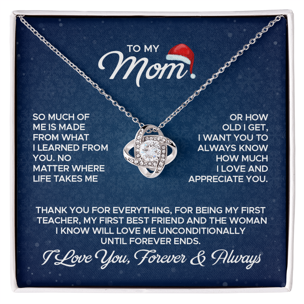 To My Mom – Forever Love Knot Necklace (Christmas Edition)