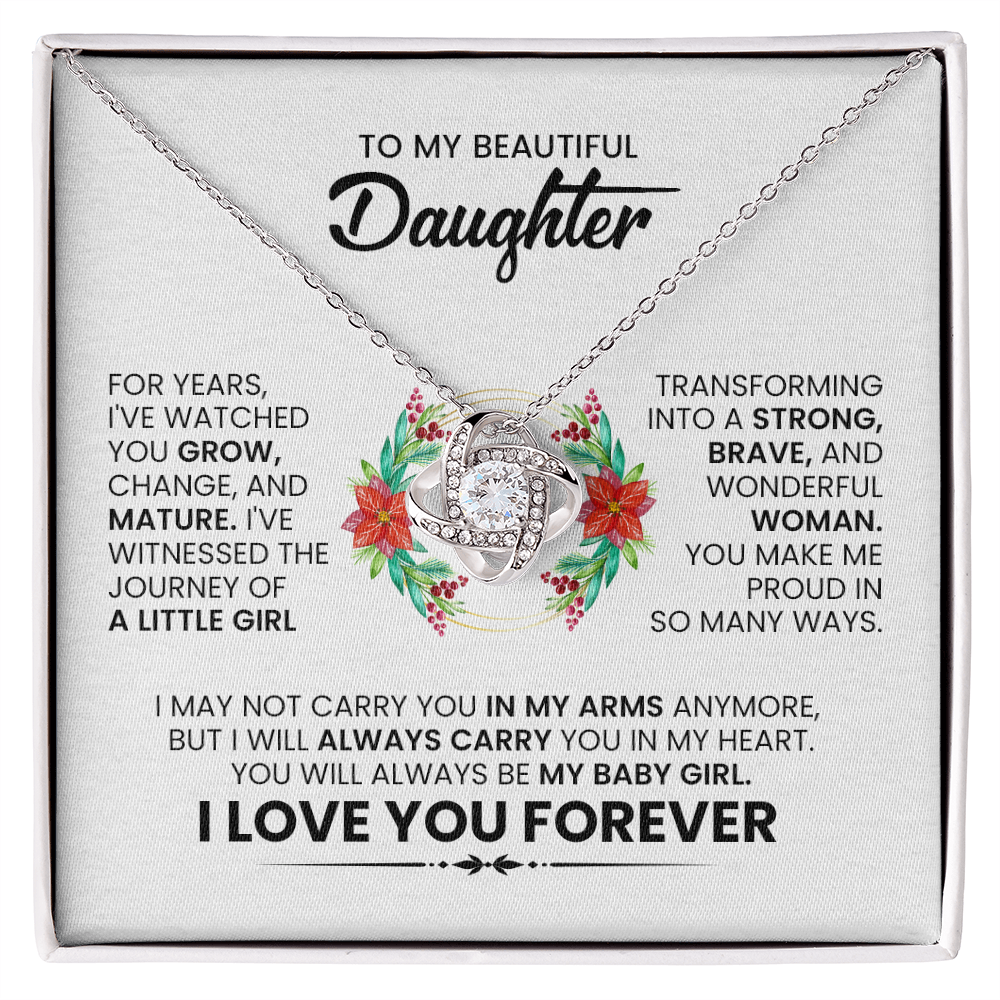 To My Beautiful Daughter – Heartfelt Forever Love Necklace Gift