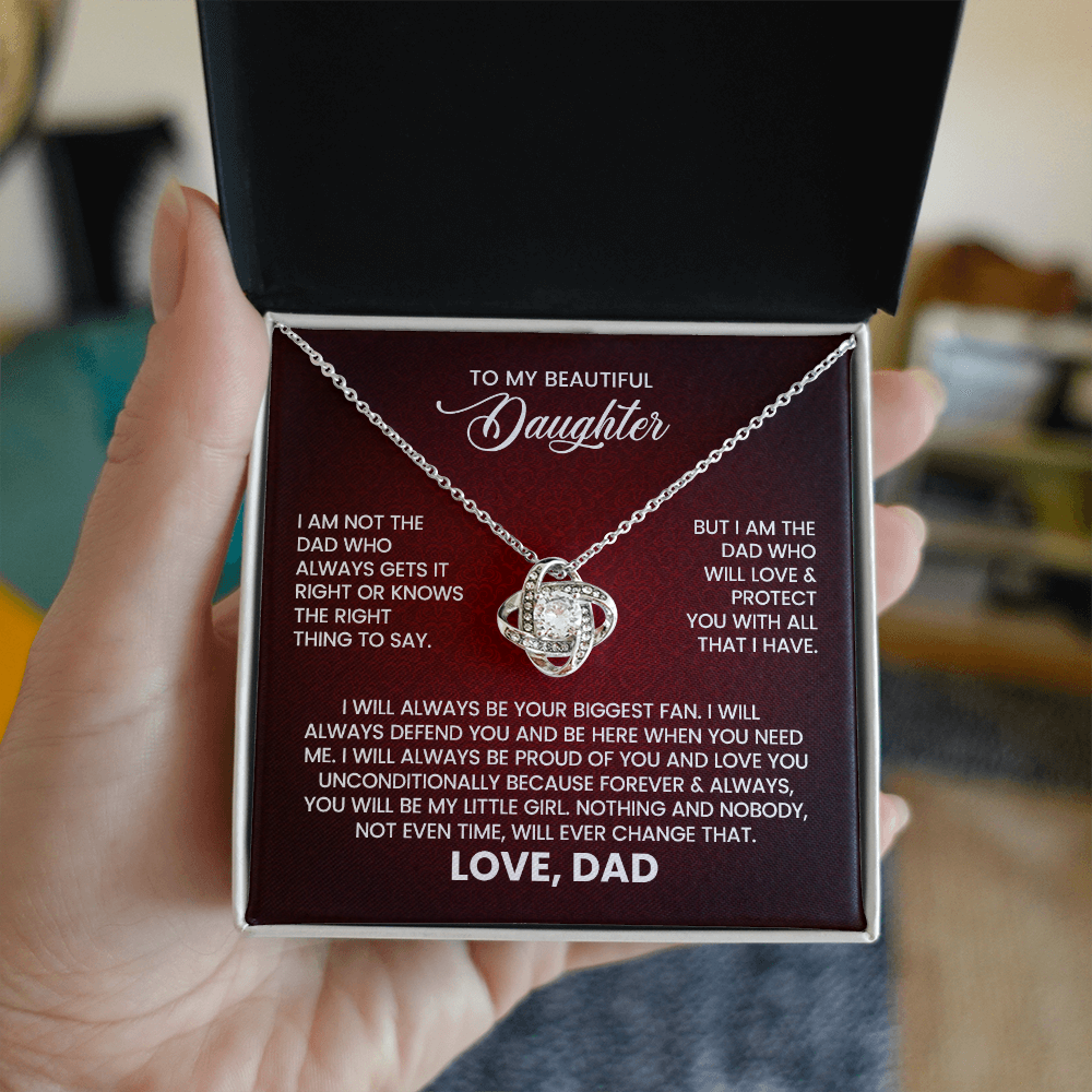 To My Beautiful Daughter – Love From Dad Knot Necklace