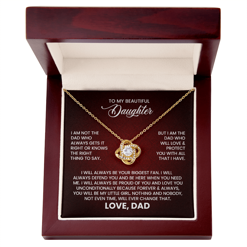 To My Beautiful Daughter – Love From Dad Knot Necklace