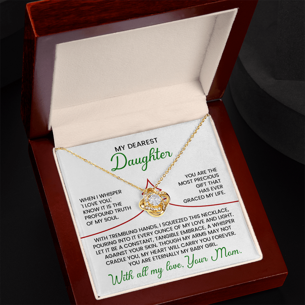 My Dearest Daughter – Heartfelt Love Knot Necklace from Mom