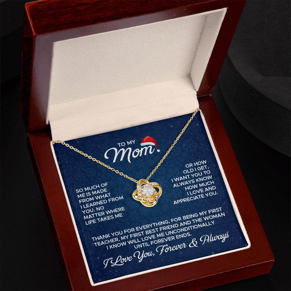 To My Mom – Forever Love Knot Necklace (Christmas Edition)