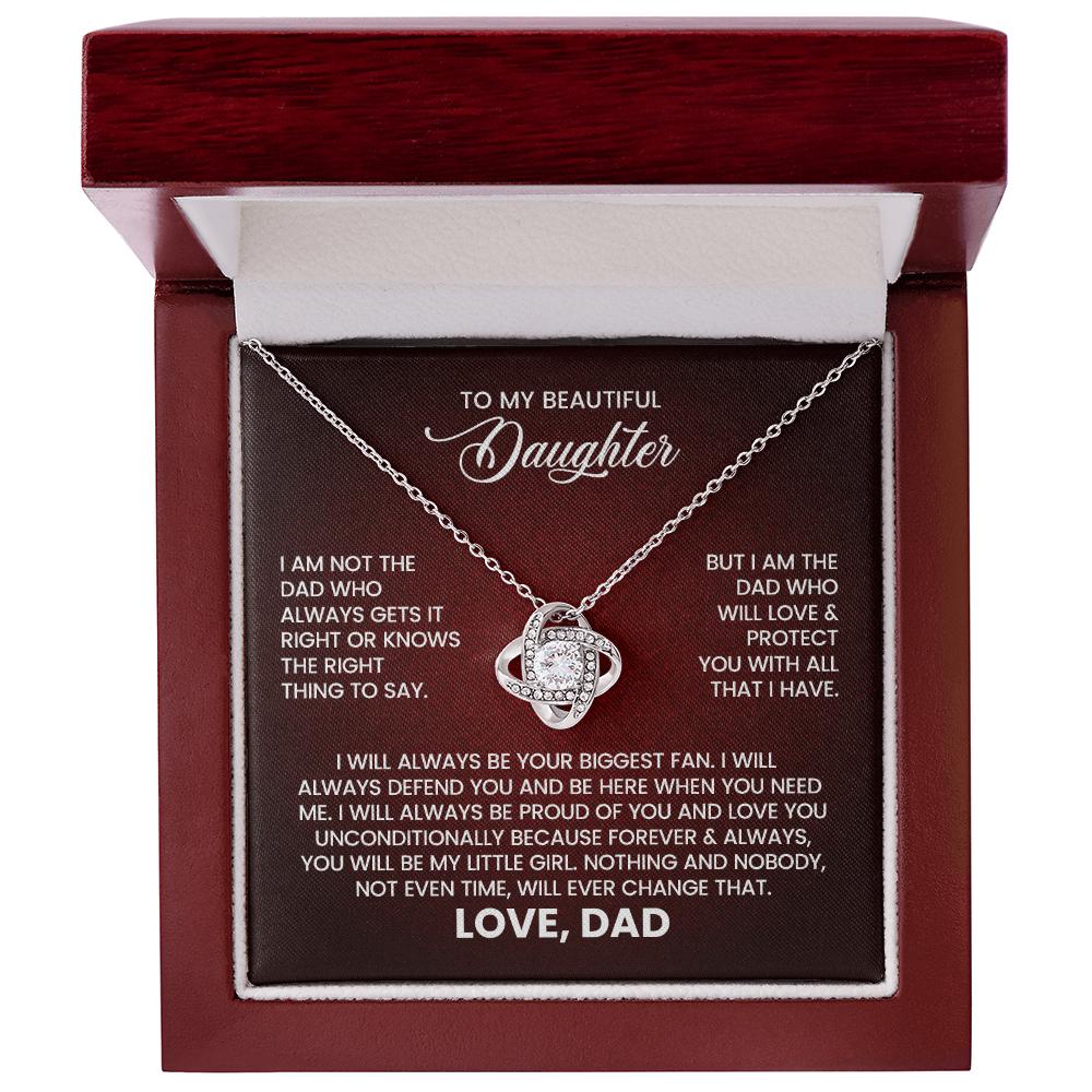 To My Beautiful Daughter – Love From Dad Knot Necklace