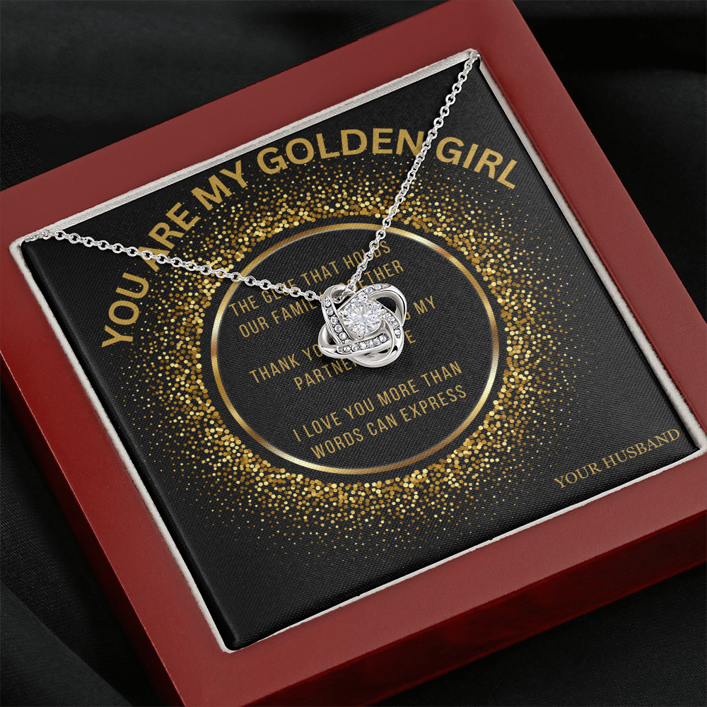 To My Wife | You are My Golden Girl - Love knot Necklace