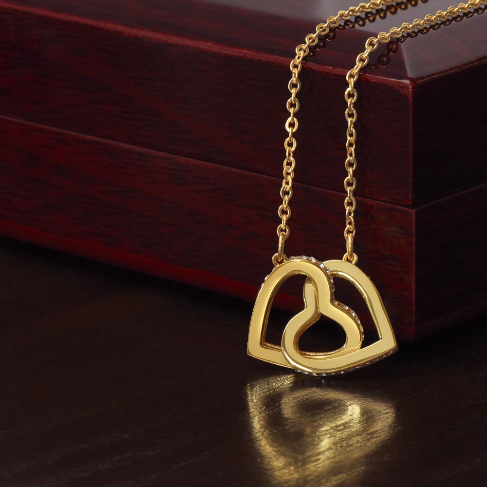 To My Gorgeous Wife Interlocking Hearts Necklace
