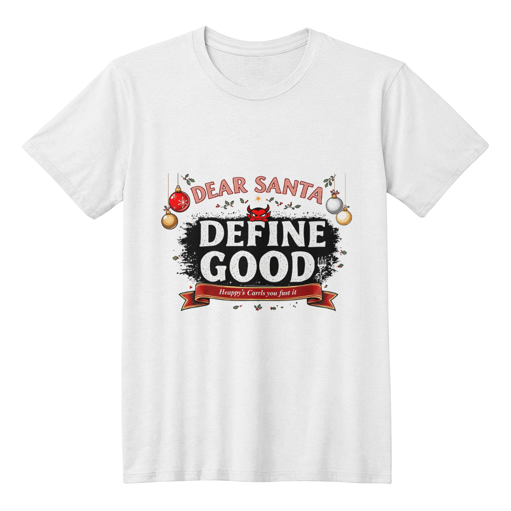 Dear Santa "Define Good" Unisex Funny Christmas T - shirt