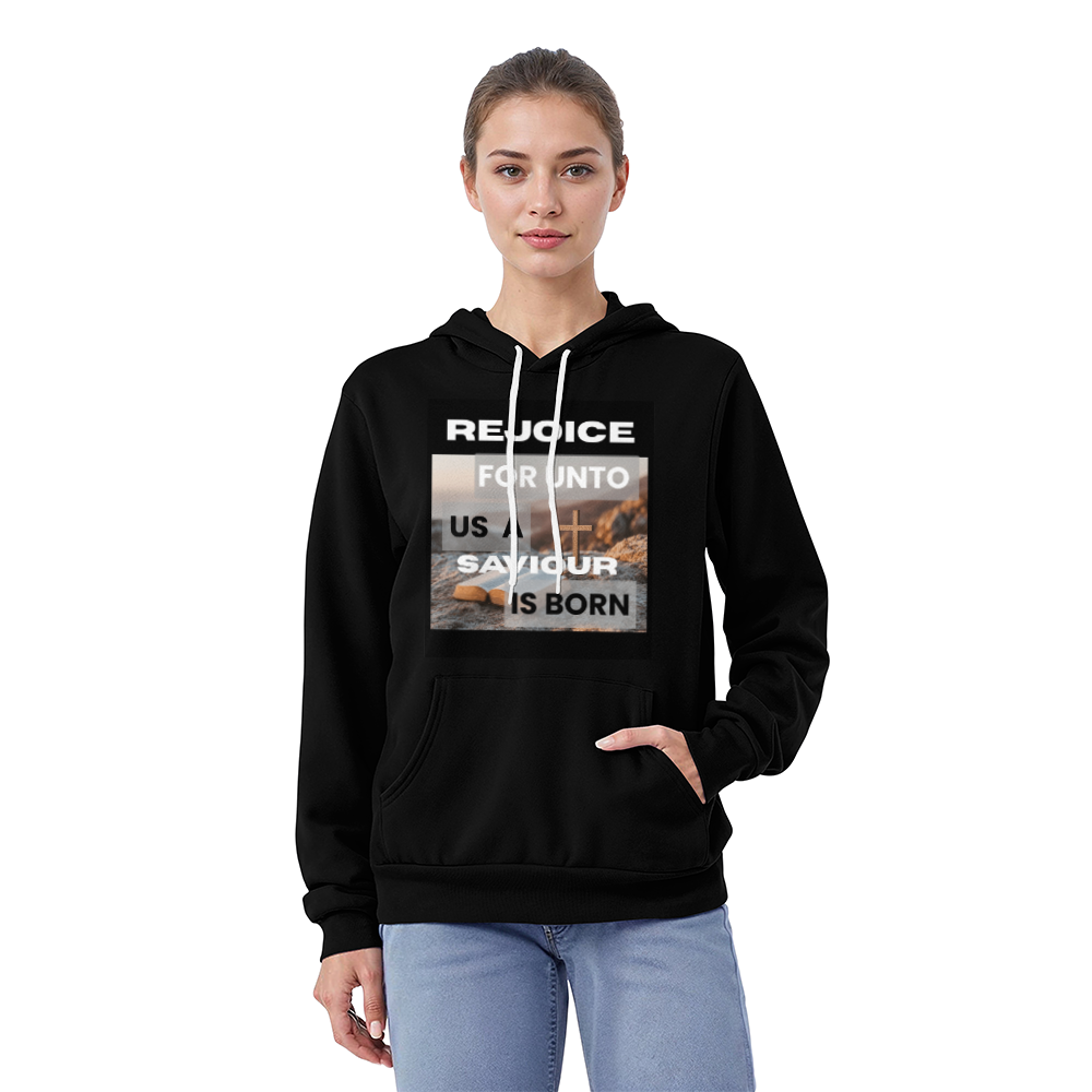 REJOICE For Un to Us A Savior Is Born Unisex Christmas Hoodie
