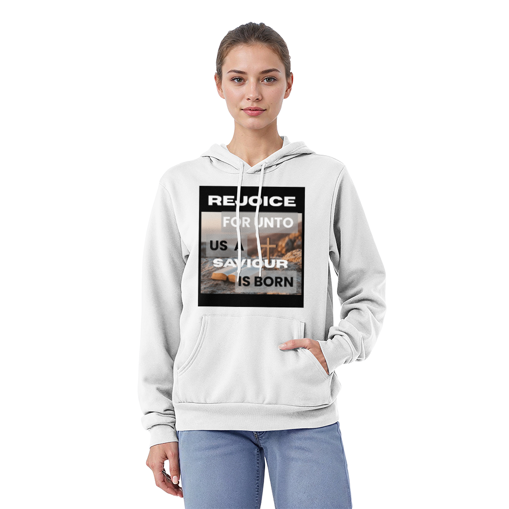 REJOICE For Un to Us A Savior Is Born Unisex Christmas Hoodie
