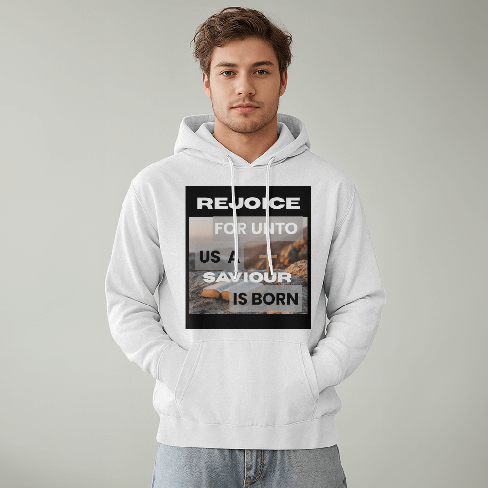 REJOICE For Un to Us A Savior Is Born Unisex Christmas Hoodie