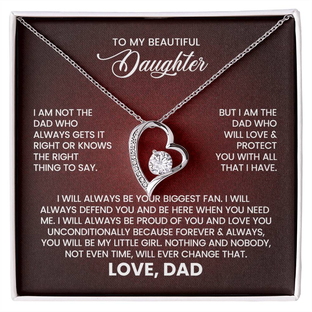 To My Beautiful Daughter – Love From Dad Forever Love Necklace