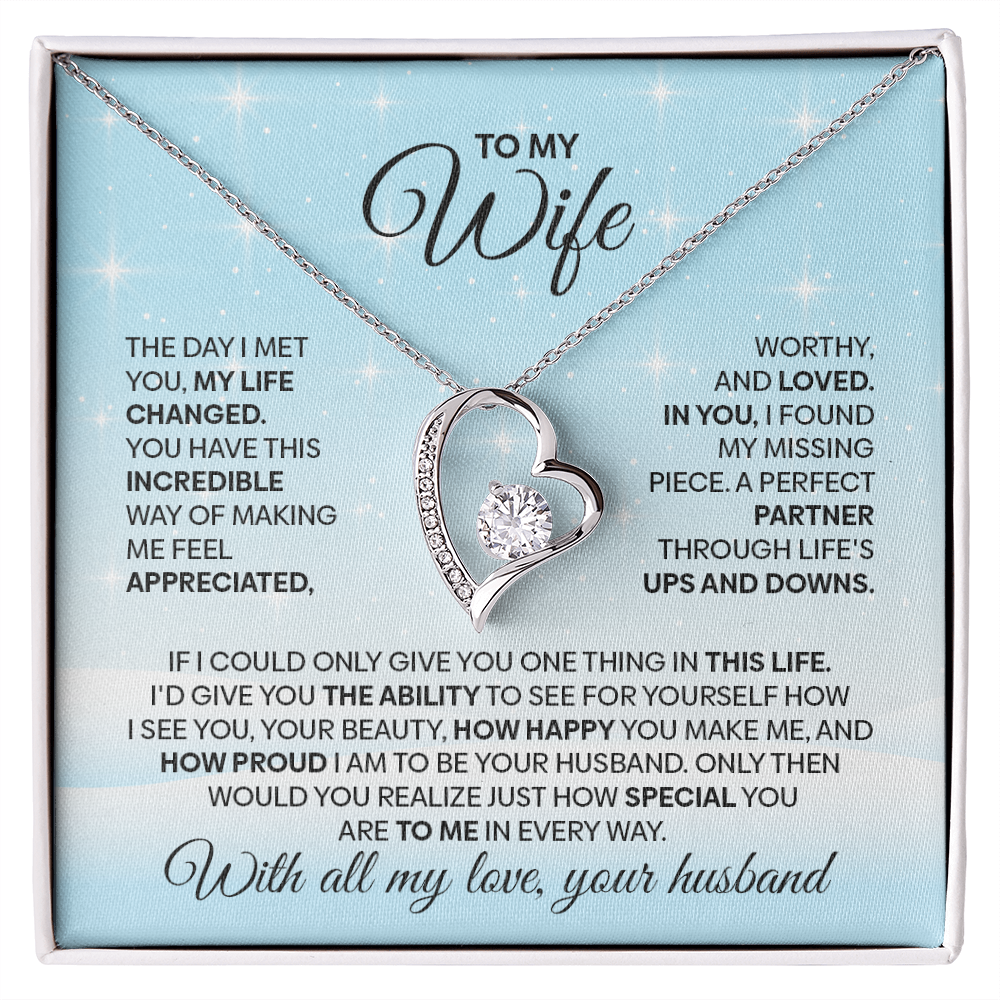 Forever Love Heart Pendant Necklace for Wife – A Message That Melts Her Heart