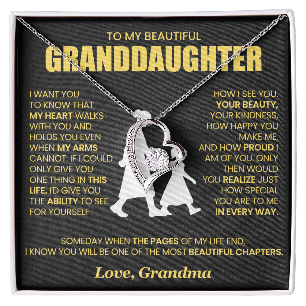 To My Granddaughter - From Grandma - Forever Love Necklace!