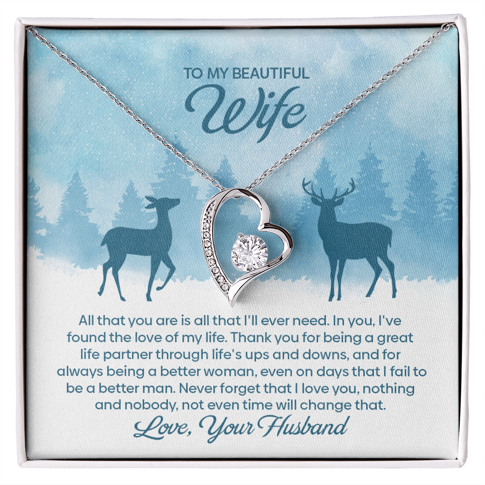 To My Beautiful Wife – Winter Forest Forever Love Necklace !