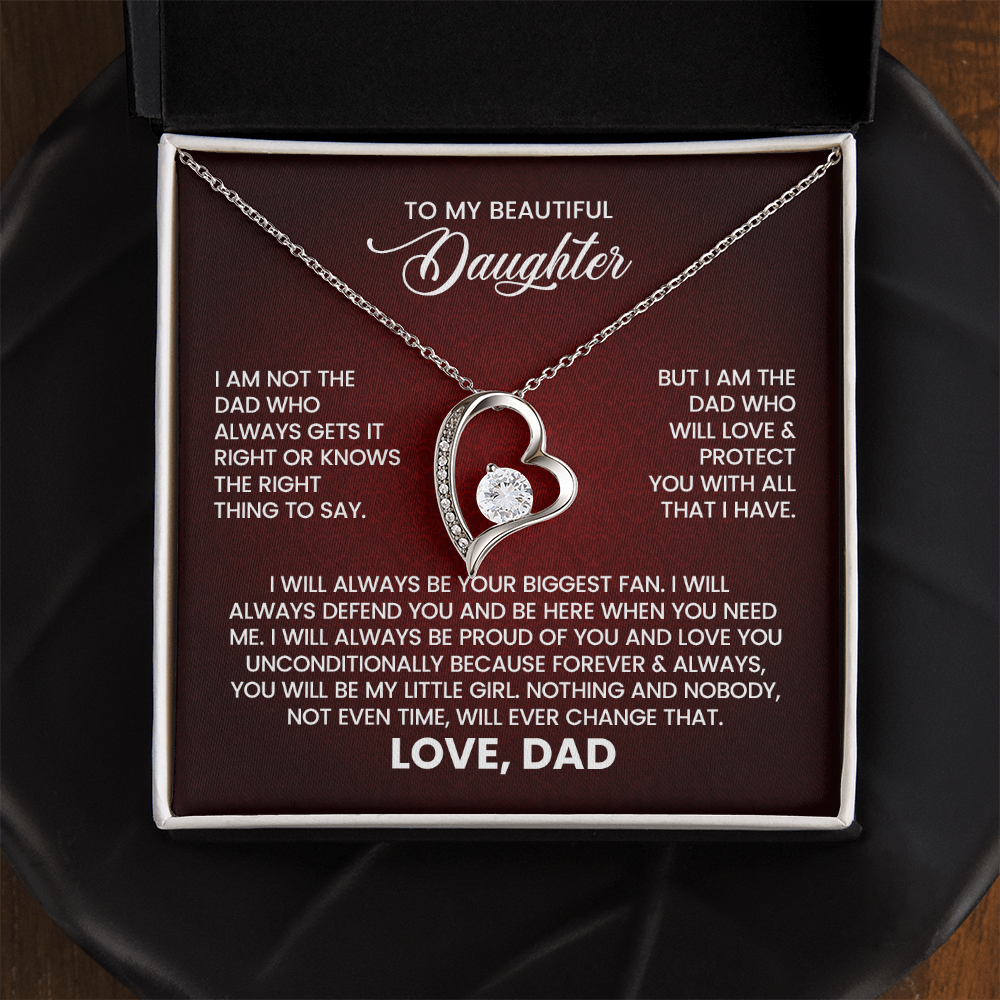 To My Beautiful Daughter – Love From Dad Forever Love Necklace