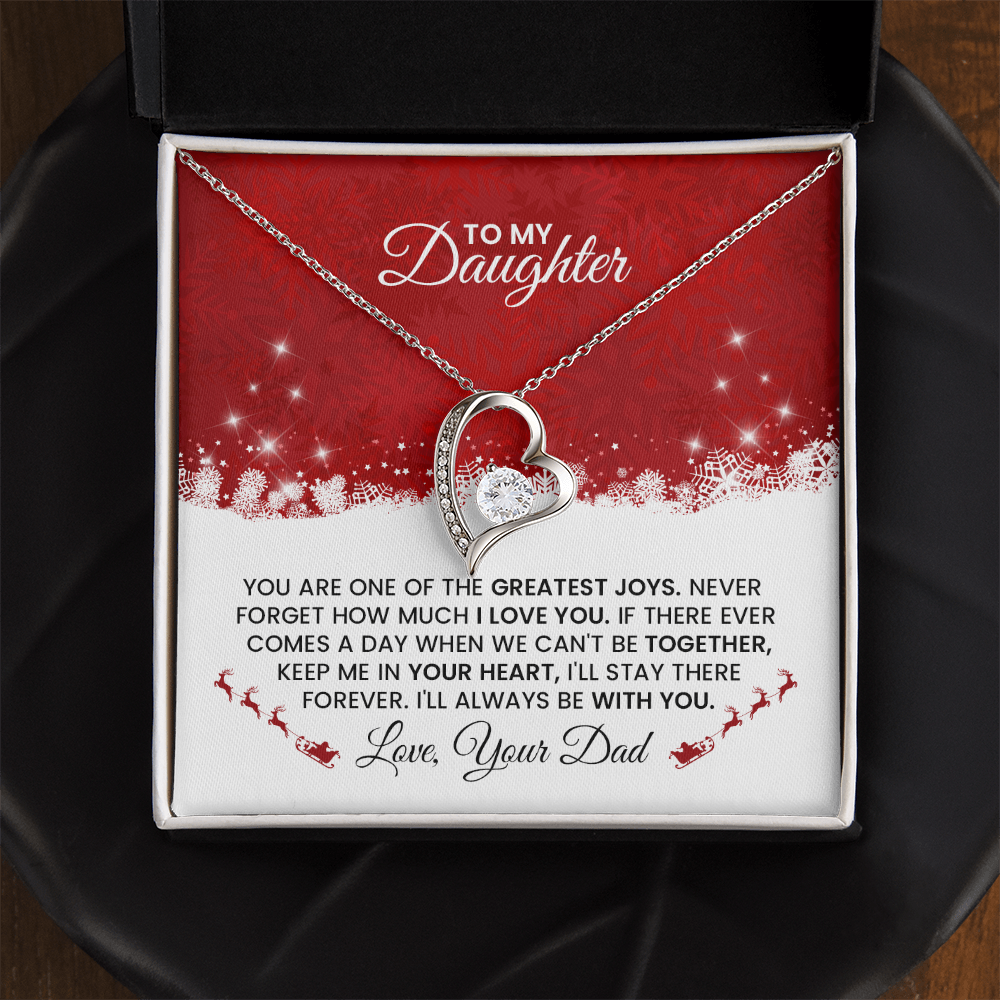 To My Daughter – Christmas Forever Love Knot Necklace from Dad (Christmas Edition)