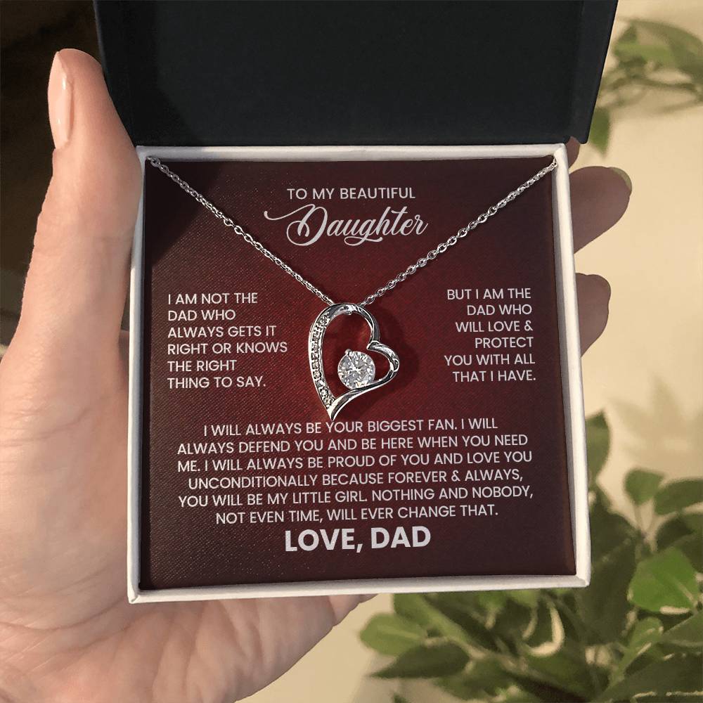 To My Beautiful Daughter – Love From Dad Forever Love Necklace