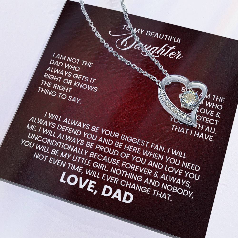 To My Beautiful Daughter – Love From Dad Forever Love Necklace