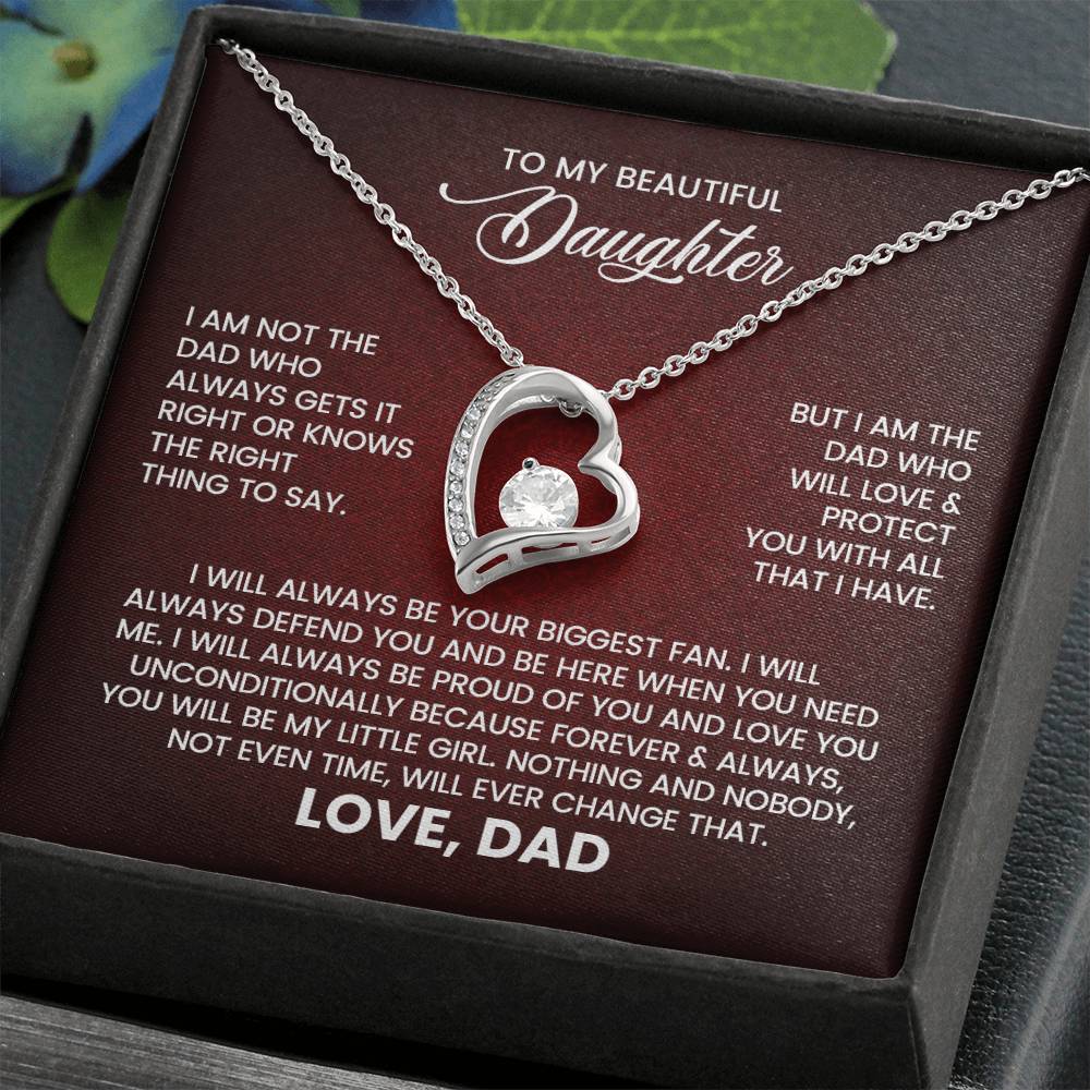 To My Beautiful Daughter – Love From Dad Forever Love Necklace