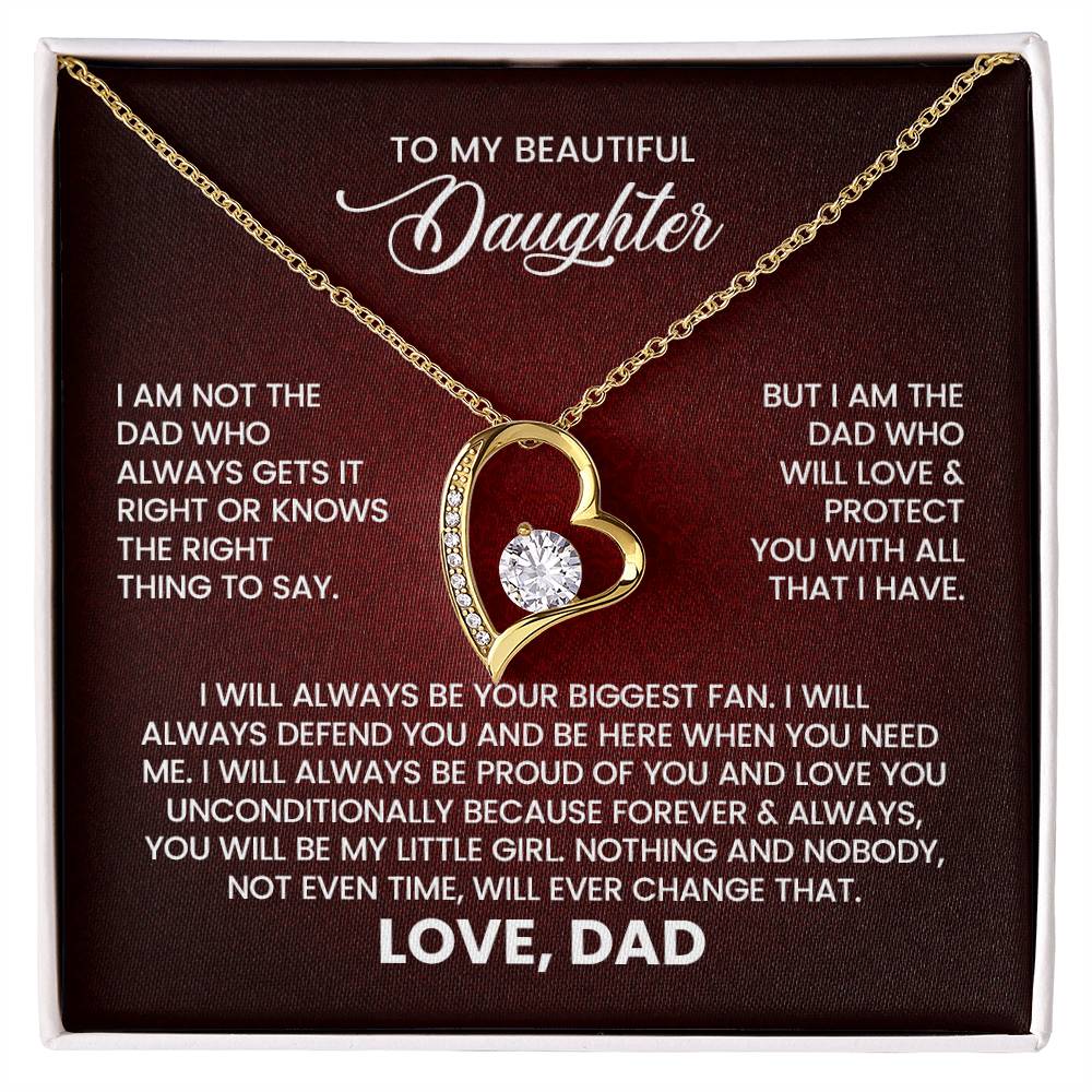 To My Beautiful Daughter – Love From Dad Forever Love Necklace