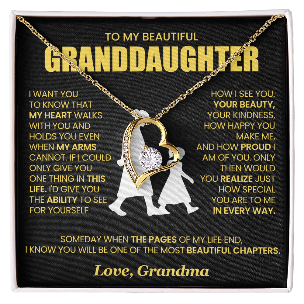 To My Granddaughter - From Grandma - Forever Love Necklace!