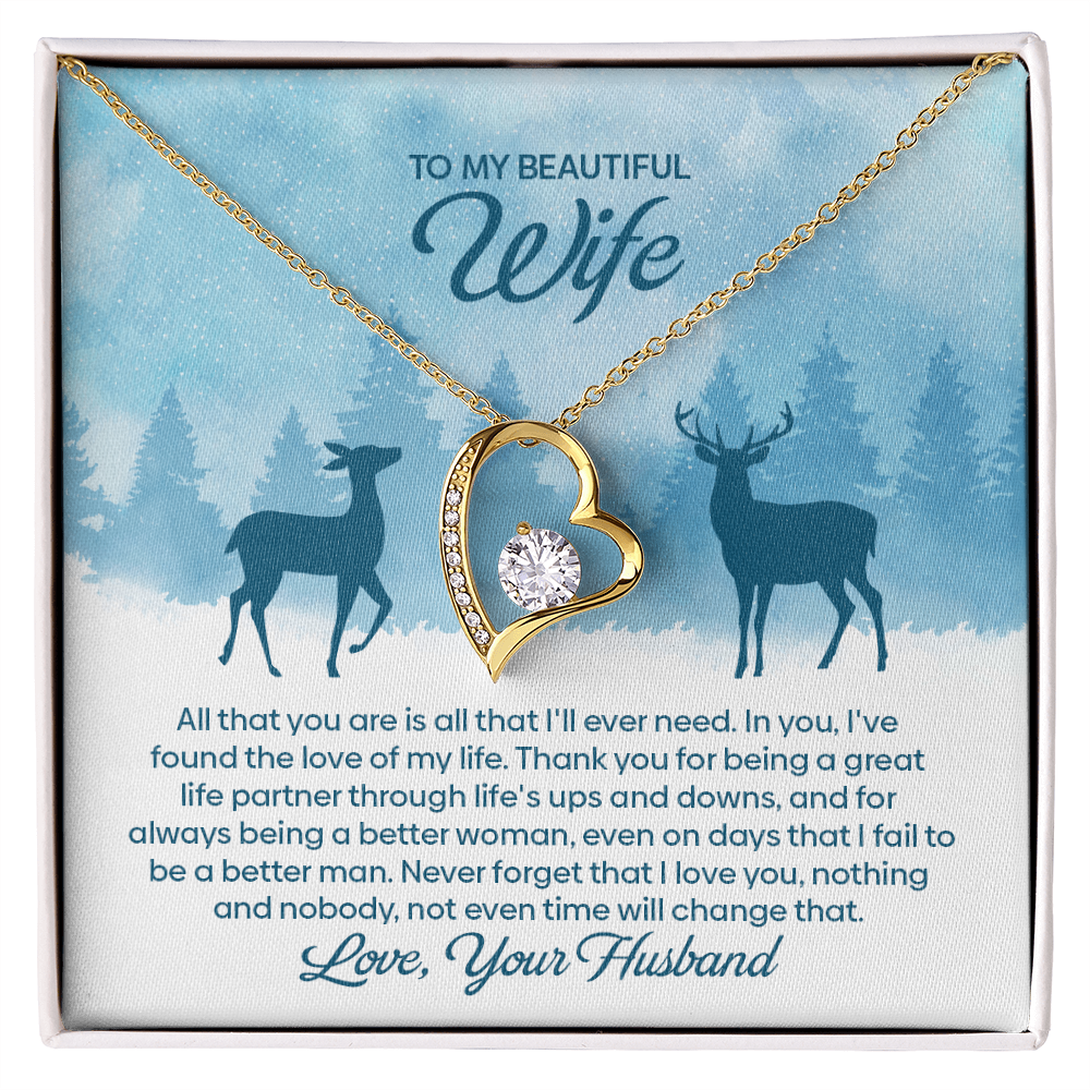 To My Beautiful Wife – Winter Forest Forever Love Necklace !