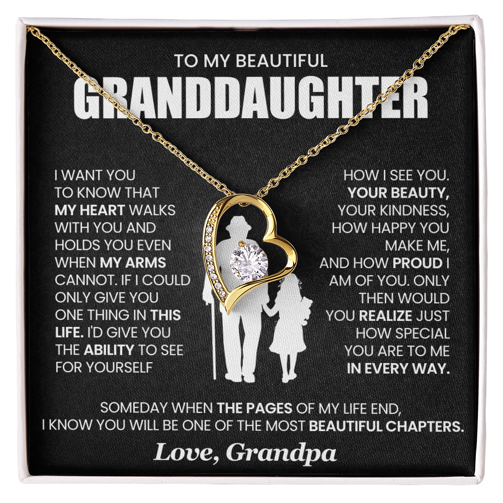 To My Granddaughter - From Grandpa - Forever Love Necklace!