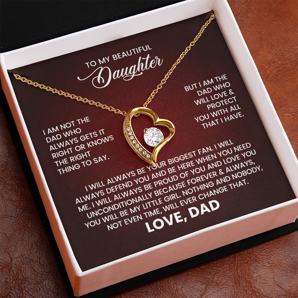 To My Beautiful Daughter – Love From Dad Forever Love Necklace