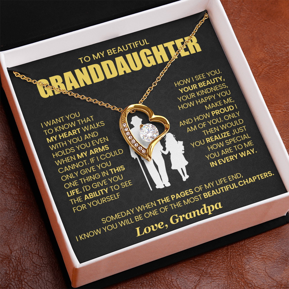 To My Granddaughter - From Grandpa - Forever Love Necklace!