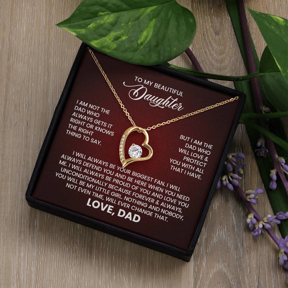 To My Beautiful Daughter – Love From Dad Forever Love Necklace