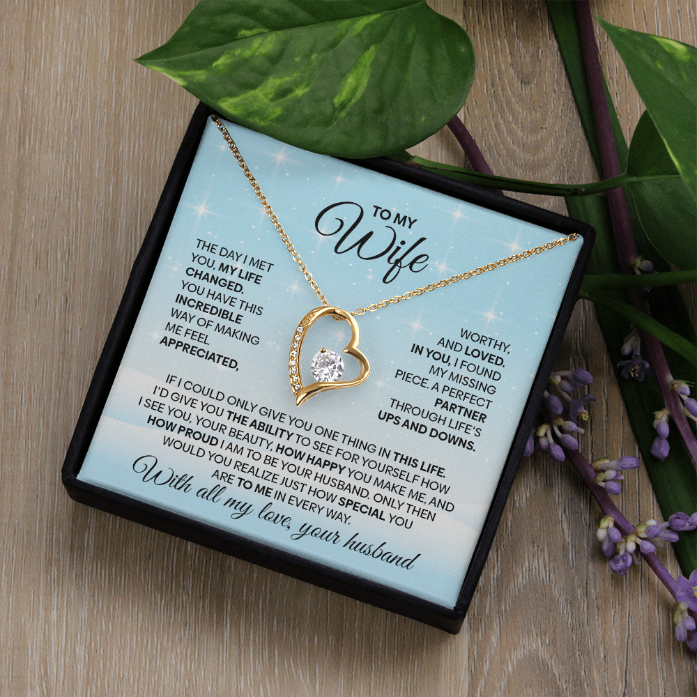 Forever Love Heart Pendant Necklace for Wife – A Message That Melts Her Heart