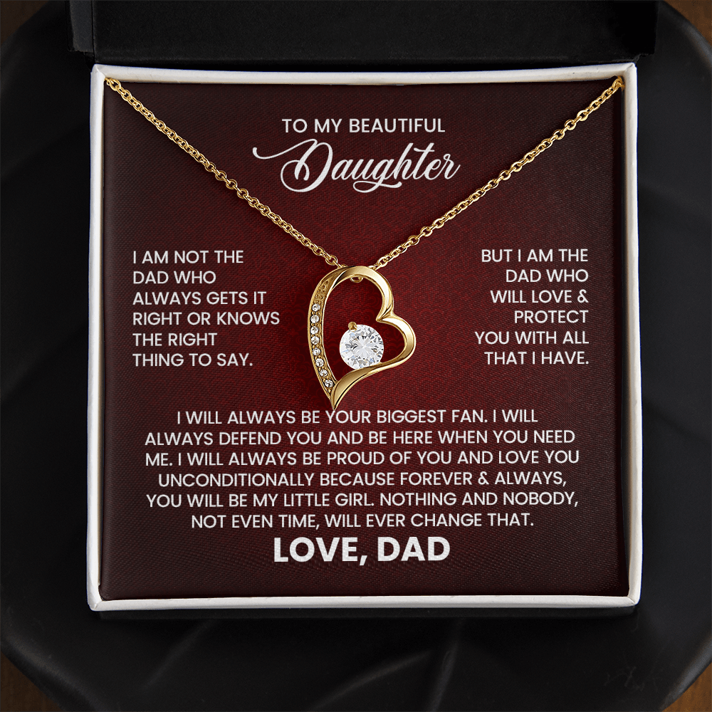 To My Beautiful Daughter – Love From Dad Forever Love Necklace