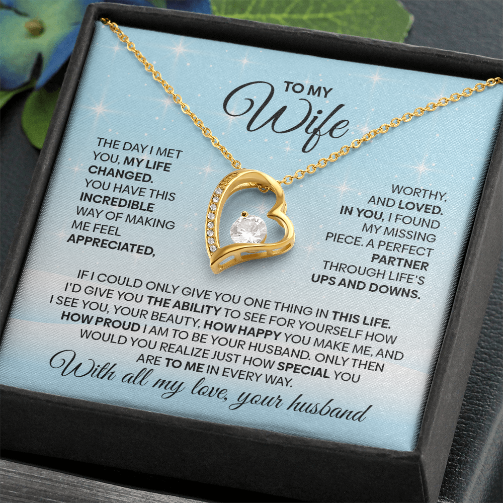 Forever Love Heart Pendant Necklace for Wife – A Message That Melts Her Heart