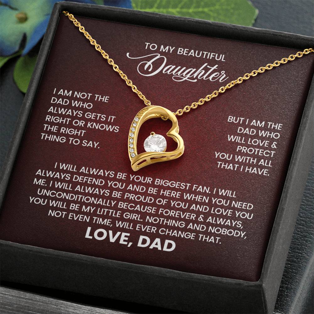 To My Beautiful Daughter – Love From Dad Forever Love Necklace