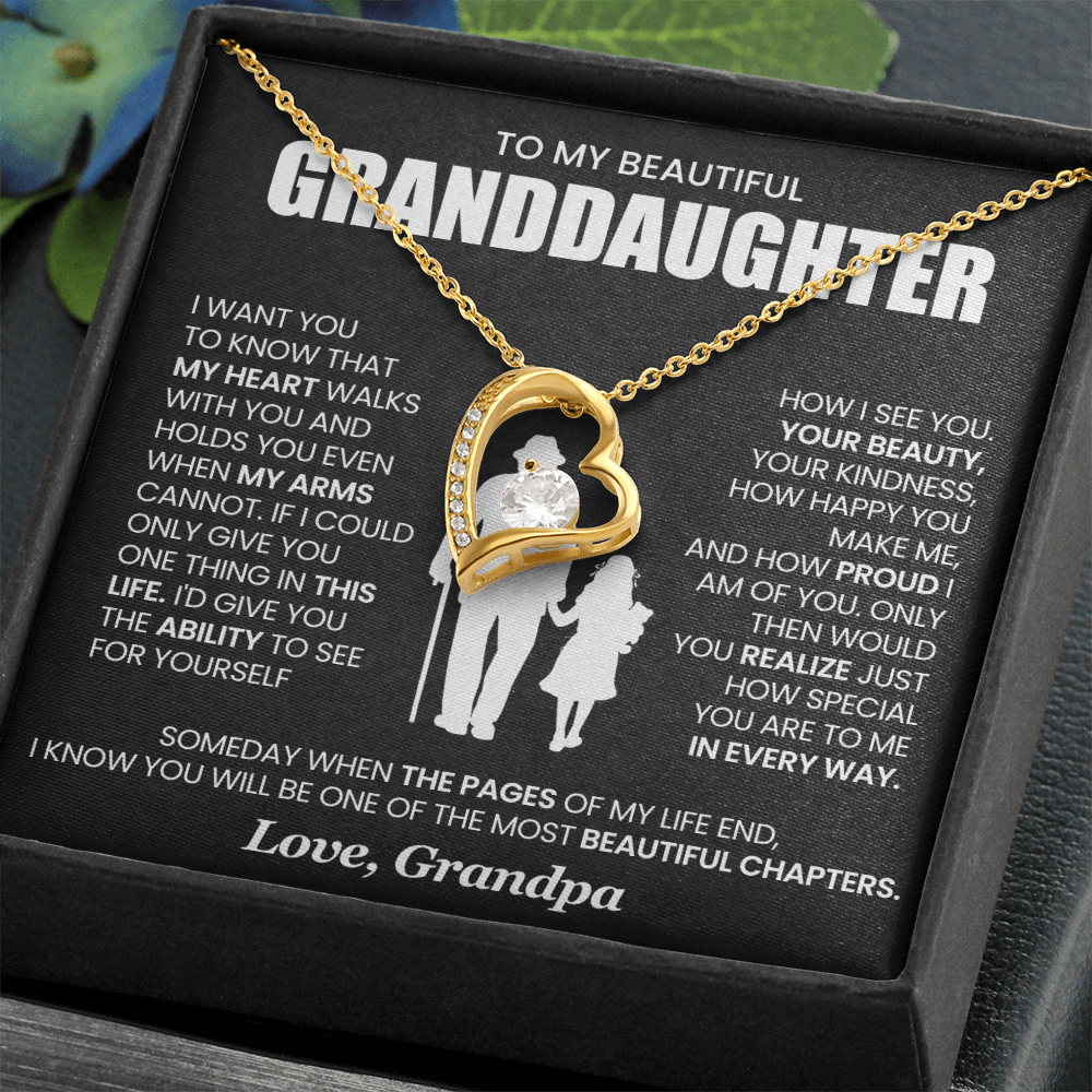 To My Granddaughter - From Grandpa - Forever Love Necklace!
