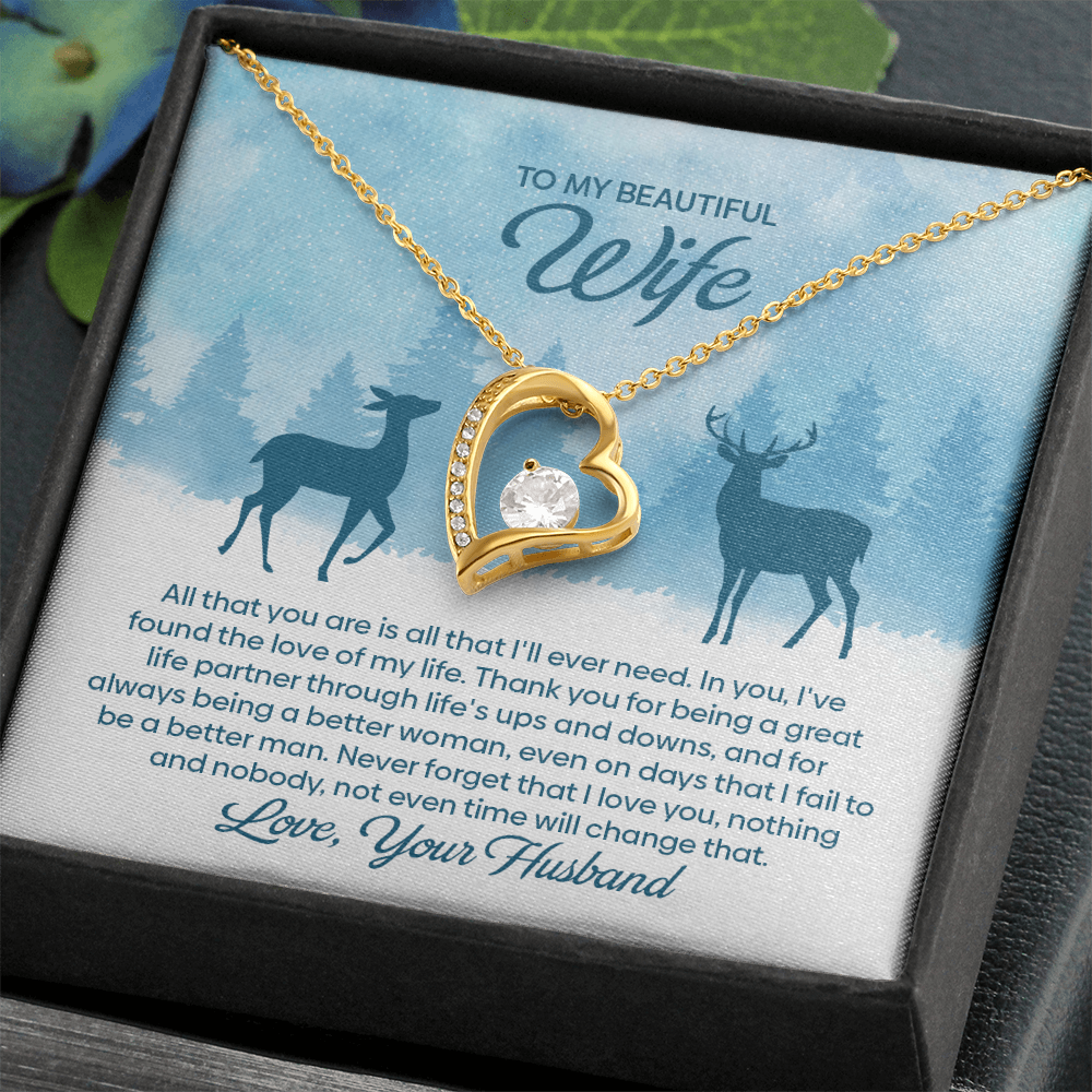 To My Beautiful Wife – Winter Forest Forever Love Necklace !