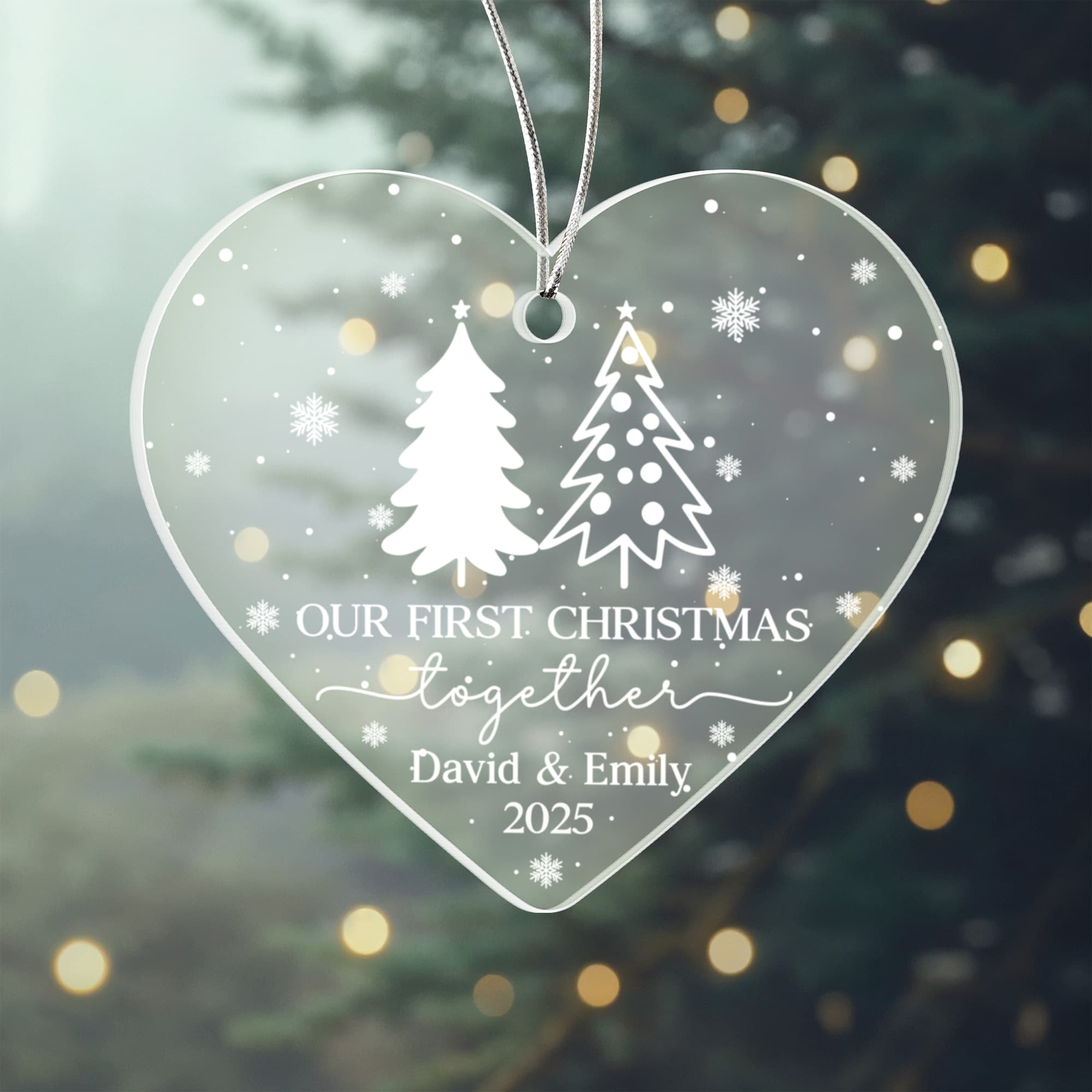 custom heart christmas ornament