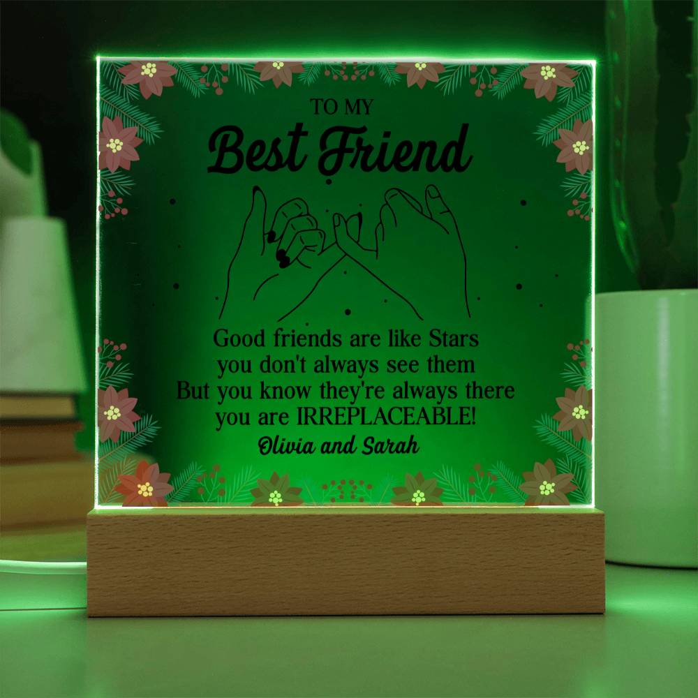 Personalized Best Friend Pinky Promise Acrylic Block – Irreplaceable Friend Gift